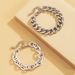 Alloy Jewelry Geometric Thick Set Bracelet For Women Hip Hop Trendy Cool Metal Aluminum Chain_ipsvogv.com
