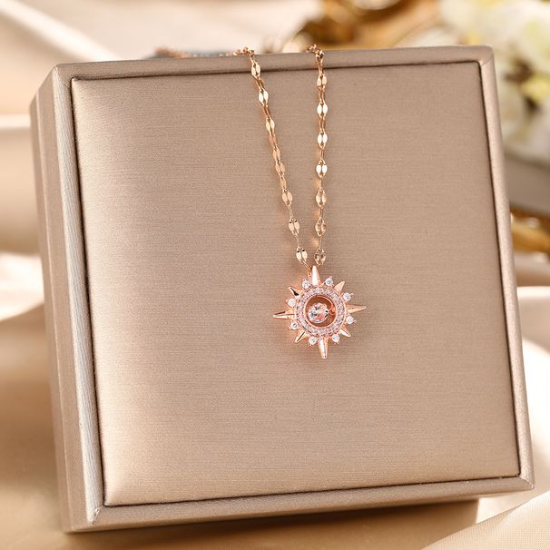 Dynamic Sun God Pendant, Titanium Steel Necklace, Versatile And Niche Dign For Women, Instagram Style Trendy_ipsvogv.com
