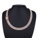Unisex Jewelry Fashion New 14mm Diamond Full Drill Men And Women Alloy Necklace Hip Hop Style Rap Cuban Chain_ipsvogv.com