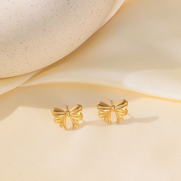 Butterfly Bow, Sand Gold, Simple And Sexy Women's Necklace, Heart-shaped Tassel Pendant, Long Titanium Steel Lock Chain_ipsvogv.com