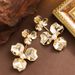 Fashionable And Exaggerated Gold Large Flower Pearl Earrings, Light Luxury Temperament, High-end Sense, Fashionable_ipsvogv.com