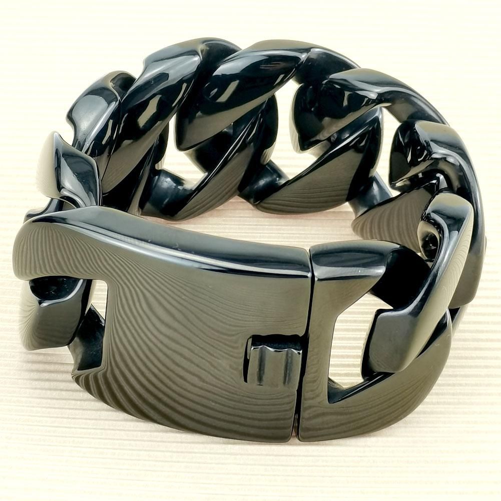 Black 32mm Man's Heavy Weight Bling Massive 316L Stainless Steel Bracelet_ipsvogv.com