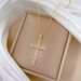 Cross 【 】 Light Luxury Charm Gorgeous Full Diamond Necklace Women's Versatile Clavicle Titanium Steel Chain 【 】_ipsvogv.com