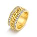 Men's Jewelry High End Rotating Chain Female Ring Two Rows Of Diamonds Creative Titanium Steel Non Fading Zircon Couple Ring_ipsvogv.com
