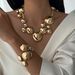 Fashionable Texture Metal Smooth Round Pendant With Heavy Chain And Collarbone Necklace Design_ipsvogv.com