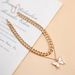 Designer double layer fashion white butterfly necklace feminine metal sweater chain_ipsvogv.com