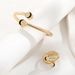 Environmentally Friendly Alloy Fashion Versatile Personality Gold Fried Dough Twists Open Bracelet Ring Two-piece Set Of_ipsvogv.com