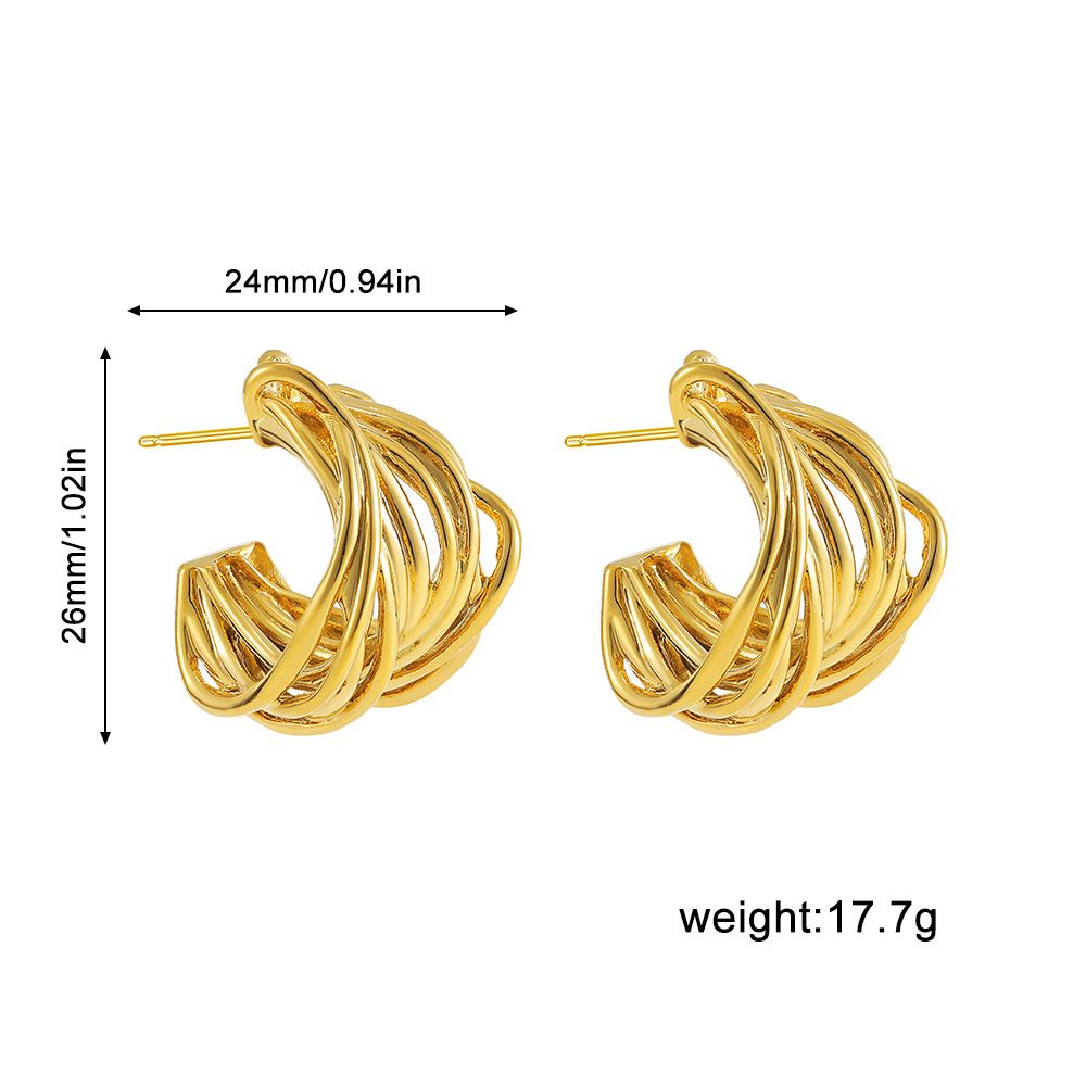 Women’s Jewelry Set Fashion Multi Line Irregular Gold Earrings Light Luxury Simple Fashion Design Earrings_ipsvogv.com