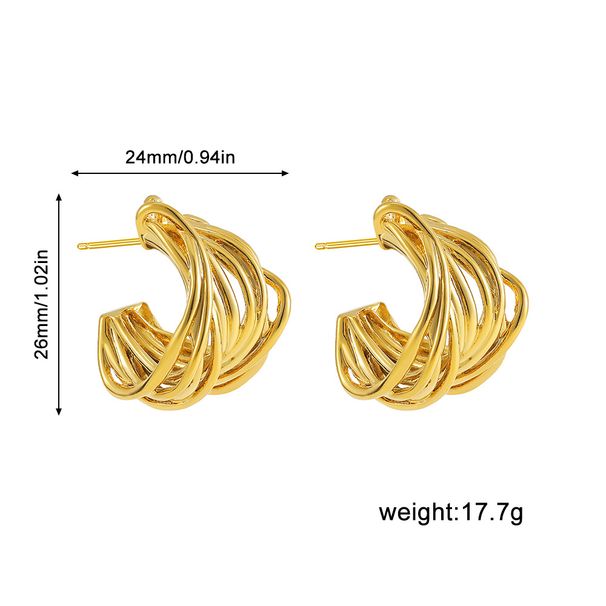 Women’s Jewelry Set Fashion Multi Line Irregular Gold Earrings Light Luxury Simple Fashion Design Earrings_ipsvogv.com