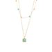 Double Layer Turquoise Pendant Necklace - Gold Plated O-Shaped Stainless Steel Chain For Women_ipsvogv.com