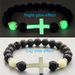 New Luminous Cross Natural Volcanic Stone Fashion Men's Bracelet_ipsvogv.com