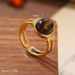 Medieval Vintage Jewelry Natural Stone Geometric Ring High End Sense All Match Retro Non Fading Summer Jewelry_ipsvogv.com