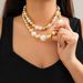 Punk Style Exaggerated Metal Bead Necklace With Choker Temperament, Short Pearl Collar Set_ipsvogv.com