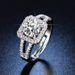 Live streaming female Korean version temperament square bag princess style one carat simulated diamond ring jewelry_ipsvogv.com