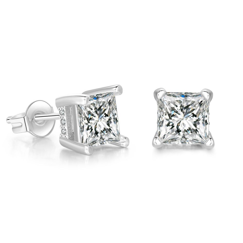 Unisex popular street hip hop earrings quadrilateral micro inlaid zircon earrings men's earrings_ipsvogv.com