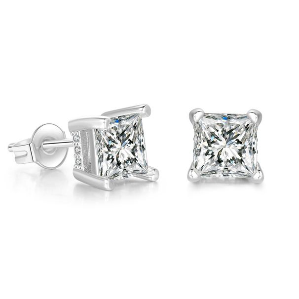 Unisex popular street hip hop earrings quadrilateral micro inlaid zircon earrings men's earrings_ipsvogv.com