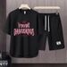 Men's Clothing 2024 Waffle Casual Summer Suit Men's Loose Teen Short sleeved T shirt Shorts Handsome Two piece Suit_ipsvogv.com