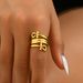 Niche style unisex with simple bow and fashionable double-layer design, high-end couple ring_ipsvogv.com