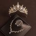 Baroque crown headdress atmosphere necklace earrings three piece set birthday crown bride wedding dress jewelry_ipsvogv.com