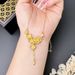 Sand Gold Flower Like Brocade Necklace, Light Luxury Temperament, Tassel Collarbone Chain, Timeless Jewelry, Yiwu_ipsvogv.com