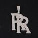 Cross-Border Hip Hop Pendant Large Double R Letter Exaggerated Alloy Pendant Gold Cuban Necklace Men's_ipsvogv.com