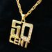 Hip Hop Rapper Diamond Studded Commemorative 50cent Gold Pendant Necklace_ipsvogv.com