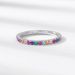 new Product S925 Silver Ring Female Rainbow Simple Multi Faceted Color Zirconium Finger Ring Row Ring Light Luxury Niche Spot_ipsvogv.com