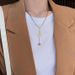 Titanium Steel South Korea East Gate Geometric Five Pointed Star Necklace Women's Colorless Versatile Simple Tassel_ipsvogv.com
