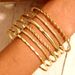 Irregular Punk Stacking Bracelet Combination Diamond Twisted Smooth Bracelet Female 6 Piece Set_ipsvogv.com