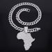 Unisex Alloy Necklace New Map Inlaid Diamond Pendant Personality Cool Men And Women Trend Rap Hip Hop Pendant_ipsvogv.com