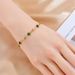 Women's Jewelry Simple Personality Square Green Zircon Splicing Chain Titanium Steel Bracelet Gold Plated Non Fading All Match Female_ipsvogv.com