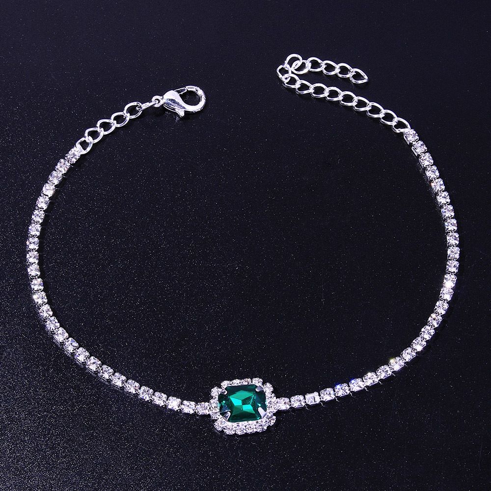 fashion accessories luxury emerald crystal Anklet summer beach style shiny full diamond Anklet Anklet_ipsvogv.com
