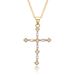 Minimalist Cross Pendant Necklace - Cubic Zirconia Elegant Statement Jewelry, High-End Net Celebrity Style For Women (C268)_ipsvogv.com