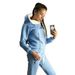 Women's Clothing Autumn and Winter Women's Clothing Hot Style Fleece Fashion Leather Badge Long Sleeve Hooded Casual Sports Suit_ipsvogv.com
