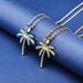 Men's Hip Hop Jewelry - Solid Coconut Tree Pendant With Micro-Inlaid Colored Zirconia, 24" Rope Chain Included (Gold/Silver) Hip Hop Jewelry_ipsvogv.com