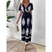 Women's V-neck bat sleeve waist jumpsuit_ipsvogv.com