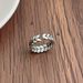 S Silver Year Peace Wheat Ear Pattern Open Ring Simple, Exquisite, Fashionable, Personalized INS Style Autumn/Winter_ipsvogv.com