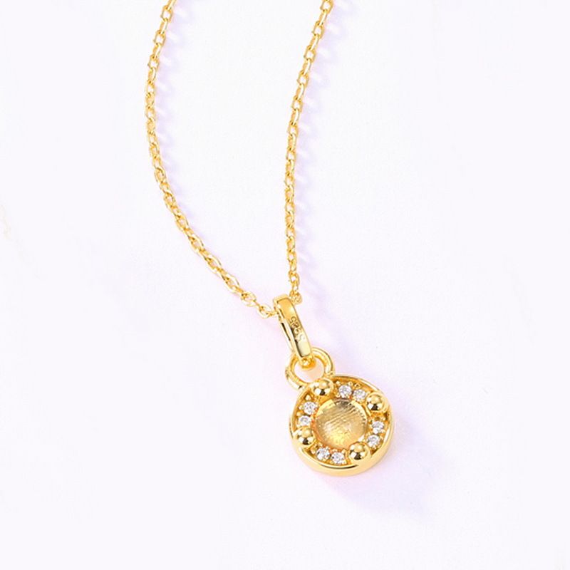 summer New S925 Silver Candy Colored Gem Pendant Female Gold Plated Diamond Fashion Clavicle Chain Light Luxury_ipsvogv.com