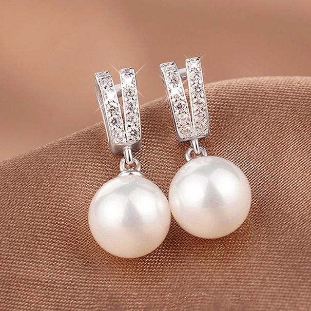 Cao Shi Baroque's New Large High Quality Pearl For Ladies And Gentlemen Style Beizhu Zircon Earrings_ipsvogv.com