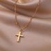 Women's Jewelry K Gold Plated Cross Pendant Necklace Fashionable Simple Bead Necklace_ipsvogv.com