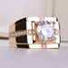 Classic Carbon High Simulation Men's Diamond Mosonite Plated Dominant Wedding Ring_ipsvogv.com