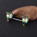 Stainless Steel Double Water Drop Ring Seven Color Water Drop Nails Earrings Puncture Jewelry_ipsvogv.com