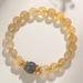 Natural Yellow Hair Crystal Gray Moonlight Bracelet, Niche, Light Luxury, Simple Fashion, Classic Round Bead Bracelet_ipsvogv.com