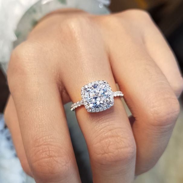 Silver Full Diamond Micro Inlaid Zircon Women's With Fashionable And High-end Sense, Moissanite Sparkling Western Style_ipsvogv.com
