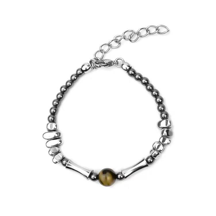 Natural Retro New Chinese Tiger Eye Stone Bracelet Neutral Temperament Men's Design Light Luxury Obsidian Bracelet_ipsvogv.com
