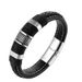 Cord Titanium Steel Couple Men's Double Layer Genuine Leather Woven Personality Magnetic Buckle Punk Bracelet Jewelry_ipsvogv.com