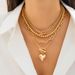 ins style simple beaded necklace set women's sweet and cool geometric OT buckle short love necklace accessories_ipsvogv.com