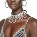 Tassels exaggerated full diamond necklace rhinestone tassel light luxury necklace personality dinner party temperament net celebrity necklace_ipsvogv.com