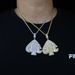 Men's Hip-Hop Heart Pendant Necklace - Punk Style Diamond-Encrusted Drop Pendant With Rope Chain, Silver & Gold Hip Hop Pendant_ipsvogv.com
