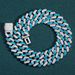 Men’s Jewelry Set Fashion Necklace Hip Hop 12mm Colorful Cuban Chain Rainbow Zircon Personality Trend Brand Men And Women Hip Hop Accessories_ipsvogv.com